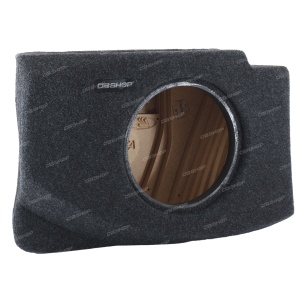 Короб стелс для сабвуфера на Lada Granta седан (10", версия 2, в левое крыло, темно-серый)